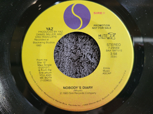 YAZOO NOBODY'S DIARY PROMO DEPECHE MODE SIRE 7-29569 YAZ