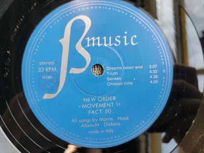 NEW ORDER MOVEMENT IMPORT ITALY JOY DIVISION