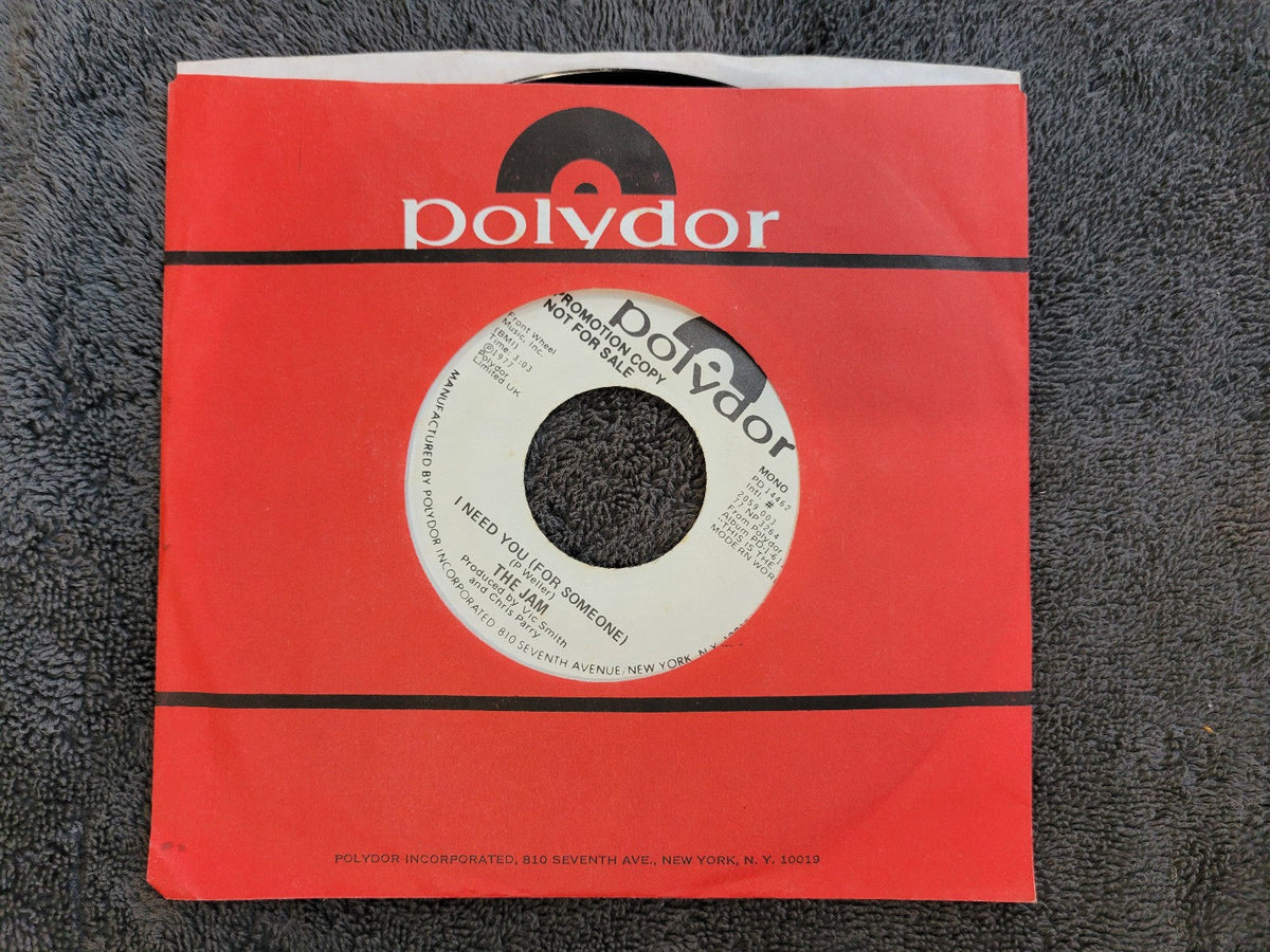 JAM I NEED YOU FOR SOMEONE WHITE LABEL PROMO WLP PAUL WELLER BRUCE FOXTON MONO