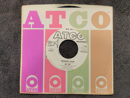 AC/DC PROBLEM CHILD WHITE LABEL PROMO WLP MONO