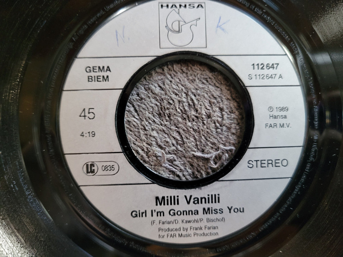 MILLI VANILLI GIRL IM GONNA MISS YOU 7" IMP