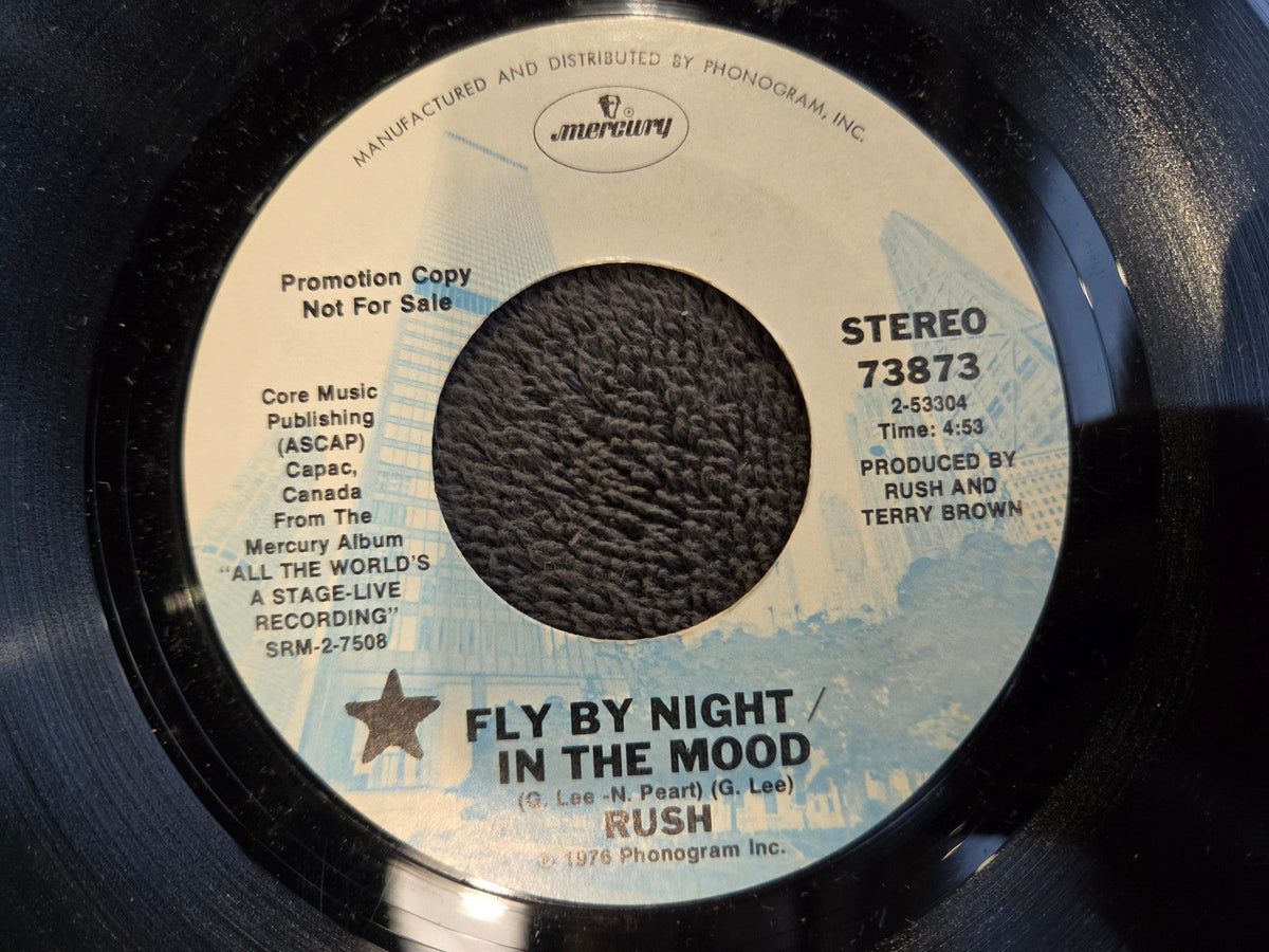 RUSH FLY BY NIGHT IN THE MOOD PROMO MERCURY 73873 SOMETHING FOR NOTHING