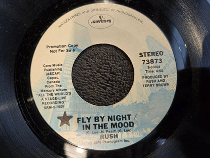 RUSH FLY BY NIGHT IN THE MOOD PROMO MERCURY 73873 SOMETHING FOR NOTHING