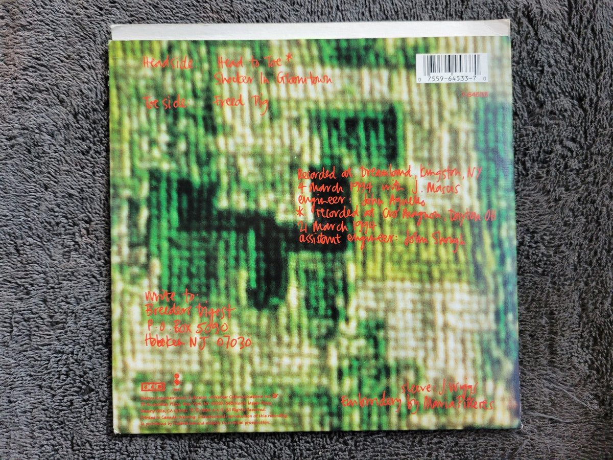 BREEDERS HEAD TO TOE MINT GREEN VINYL PS PICTURE SLEEVE PIXIES