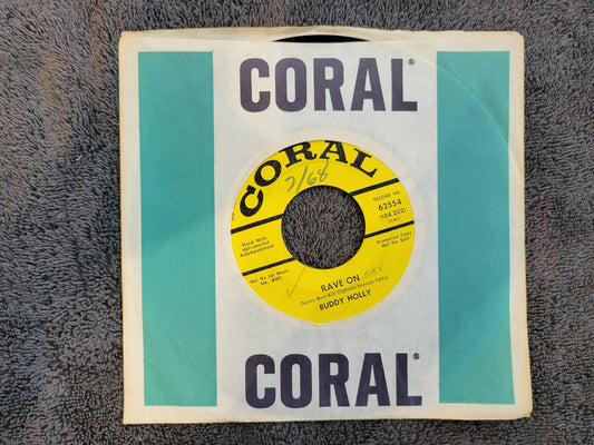 BUDDY HOLLY EARLY IN THE MORNING RAVE ON PROMO YELLOW LABEL CORAL