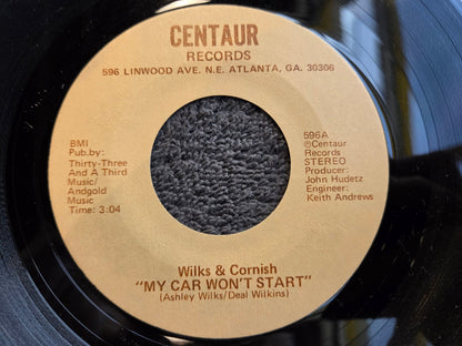 WILKS & CORNISH MY CAR WONT START PICTURE SLEEVE CENTAUR 596 ATLANTA GARAGE ROCK