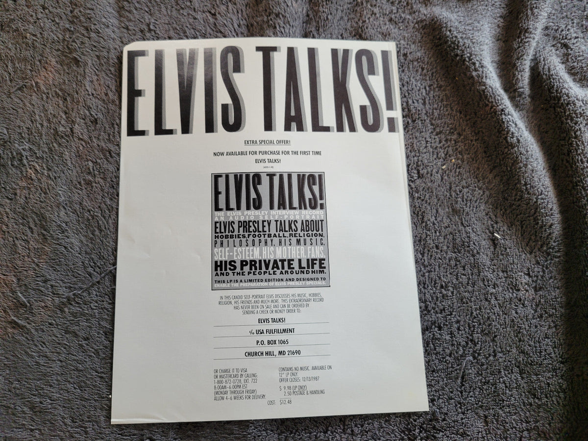 ELVIS PRESLEY THE MEMPHIS RECORD 2LP INSERT RCA