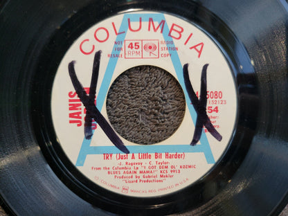 JANIS JOPLIN TRY JUST A LITTLE BIT HARDER WHITE LABEL PROMO ONE GOOD MAN 4-45080