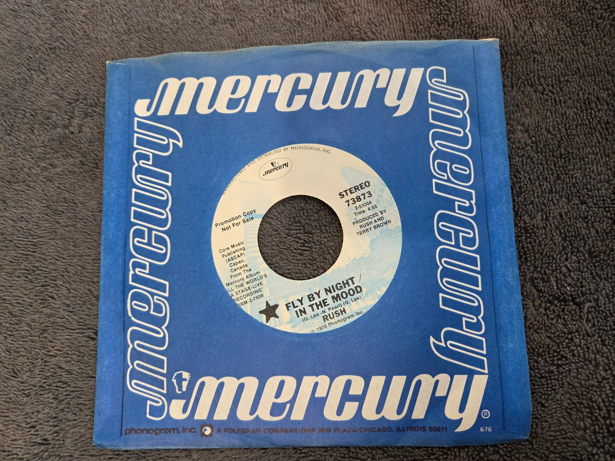RUSH FLY BY NIGHT IN THE MOOD PROMO MERCURY 73873 SOMETHING FOR NOTHING